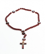 imagem do produto - TERÇO BP MADEIRA PAU BRASIL N SRA DOS PRAZERES E DA DIVINA MISERICORDIA GG COM ENTREMEIO