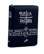 BÍBLIA PASTORAL BOLSO ZIPER AZUL