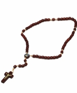 TERÇO BP MADEIRA PAU BRASIL N SRA DOS PRAZERES E DA DIVINA MISERIDORDIA M