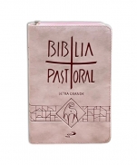 BÍBLIA PASTORAL LETRA GRANDE ZIPER ROSA imagem do produto - BÍBLIA PASTORAL LETRA GRANDE ZIPER ROSA