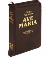 BÍBLIA AVE MARIA LETRA MAIOR MARROM