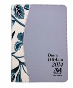 DIÁRIO BIBLICO 2024 LUXO AZUL FLORAL imagem do produto - DIÁRIO BIBLICO 2024 LUXO AZUL FLORAL