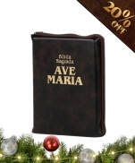 imagem do produto - BÍBLIA AVE MARIA COURO ZÍPER MARROM MÉDIA