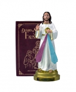 imagem do produto - IMAGEM INQUEBRAVEL JESUS MISERICORDIOSO 22CM COM DIÁRIO DE STA FAUSTINA