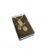 imagem do produto - KIT CORRENTE COM PULSEIRA PAI NOSSO E SÃO BENTO AÇO INOX