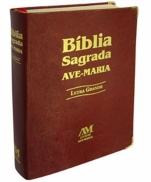 BÍBLIA AVE MARIA LETRA GRANDE MARROM imagem do produto - BÍBLIA AVE MARIA LETRA GRANDE MARROM