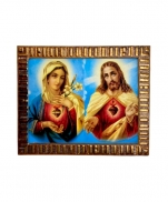 imagem do produto - QUADRO 20X25CM SAGRADO CORAÇÃO DE JESUS E MARIA 